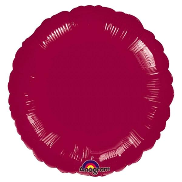 Loftus International 18 in. Burgundy Round Balloon, 5PK A1-1110